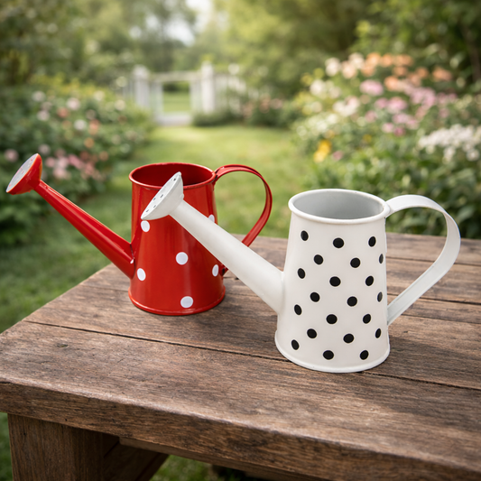 Polka dot watering can